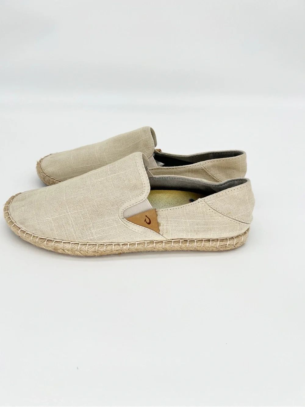 OluKai Women's Espadrille Slip-Ons in Beige